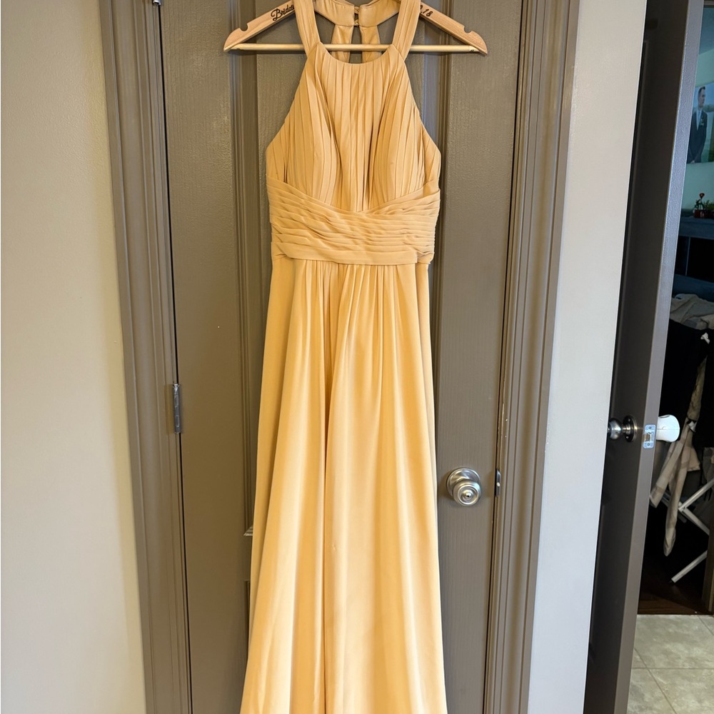 Elegant Halter Neck Yellow Dress